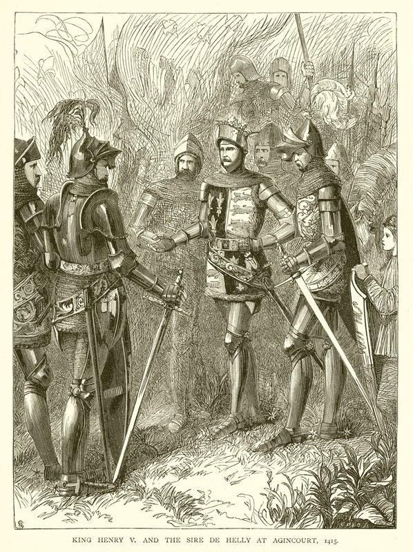Le roi Henri V et le sire de Helly à Azincourt, 1415 - English School