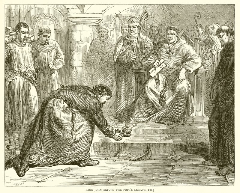 Le roi Jean devant le légat du pape, 1213 - English School