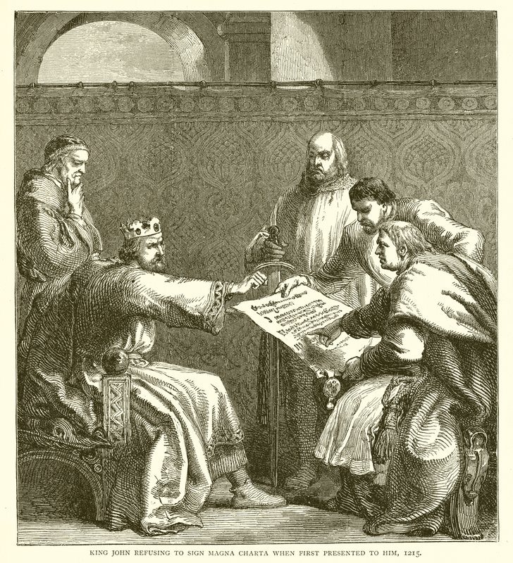 Le roi Jean refusant de signer la Magna Carta lorsqu