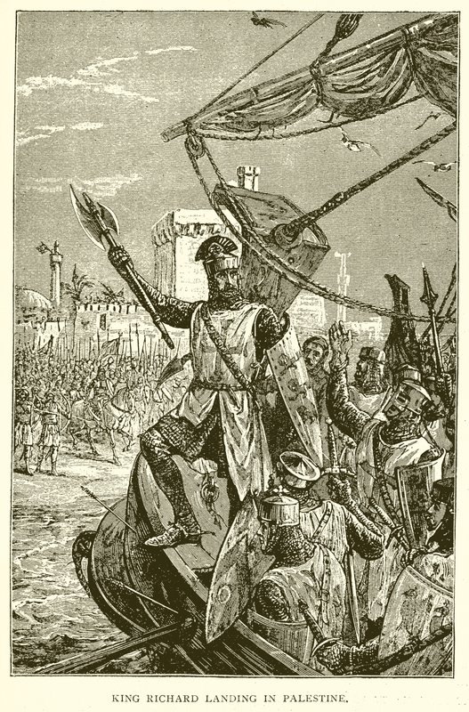 Le roi Richard débarquant en Palestine - English School