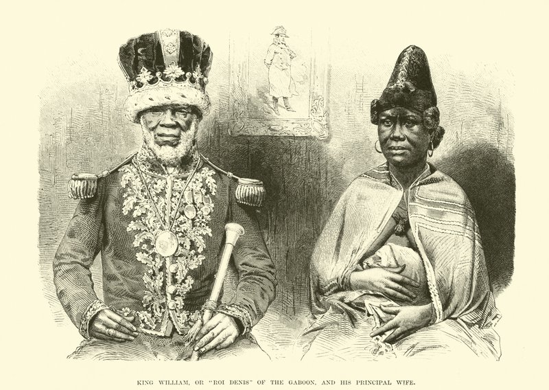 Roi William, ou roi Denis du Gabon, et sa principale épouse - English School