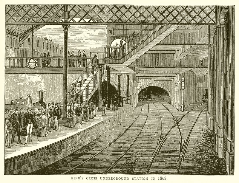 Station de métro Kings Cross en 1868 - English School