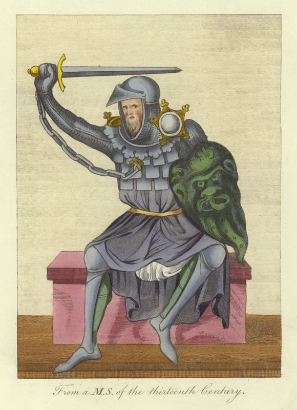 Chevalier, peut-être roi, en armure, d