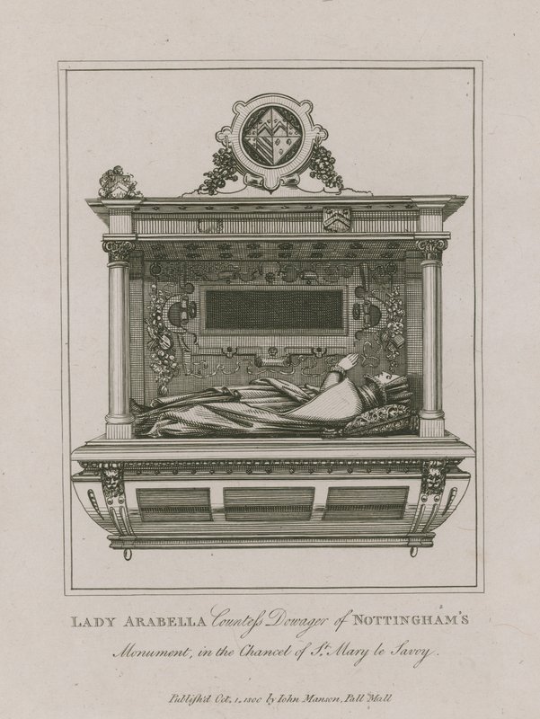 Monument de Lady Arabella, Comtesse Douairière de Nottingham dans la Chapelle de St Mary le Savoy - English School