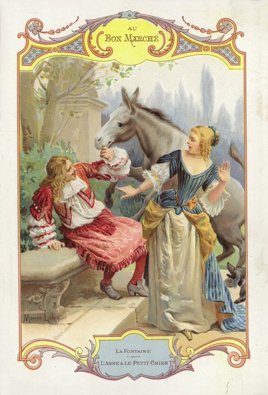 Dame et gentleman surpris par un cheval - English School