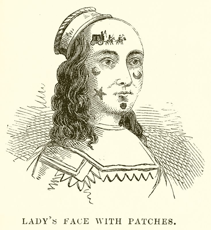 Visage de dame avec des patchs - English School