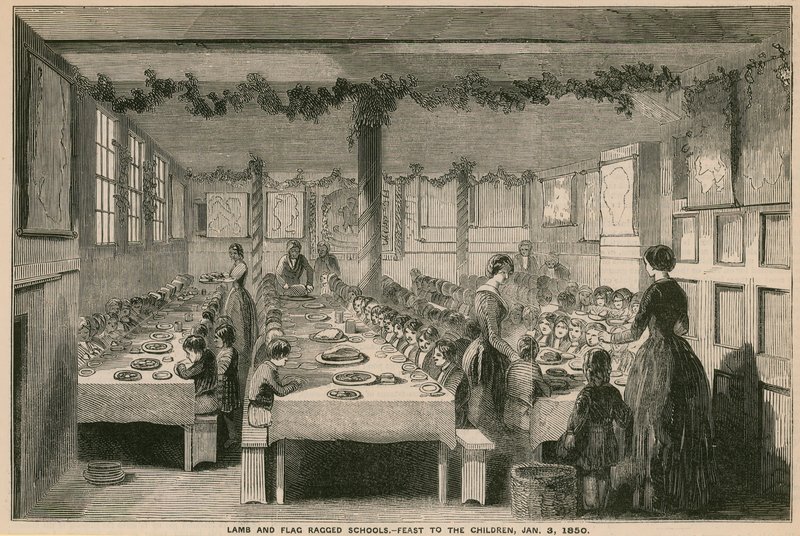 École de fortune Lamb and Flag, festin pour les enfants, 3 janvier 1850 - English School