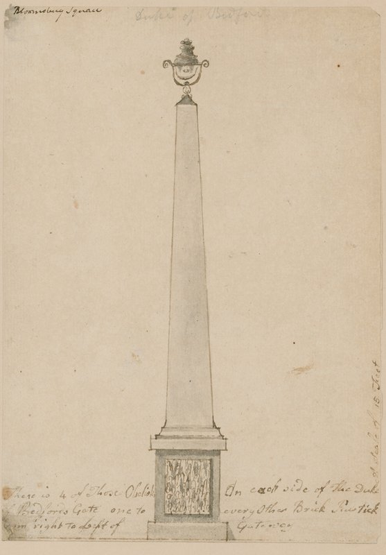 Lampe près de Bedford House, Londres, démontée en 1799 - English School