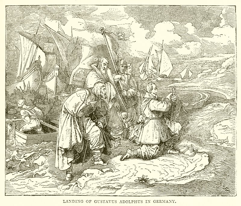 Débarquement de Gustave-Adolphe en Allemagne - English School