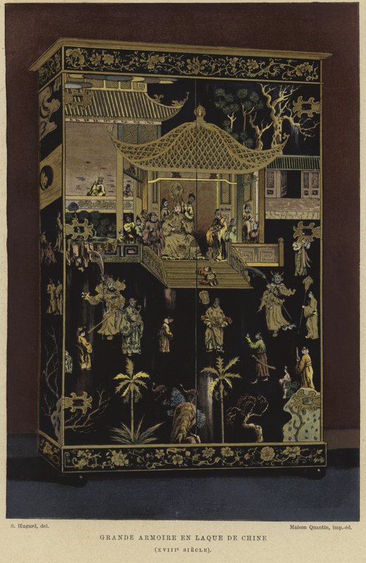 Grande armoire en laque chinoise - English School