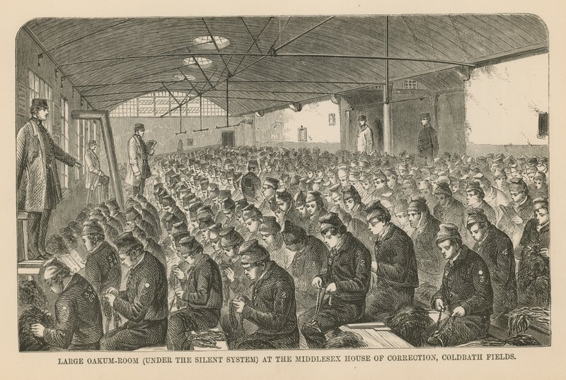 Grande salle de filage de chanvre à la maison de correction de Middlesex - English School