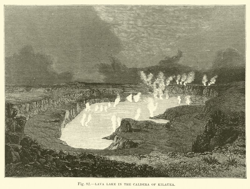 Lac de lave dans la caldeira de Kilauea - English School