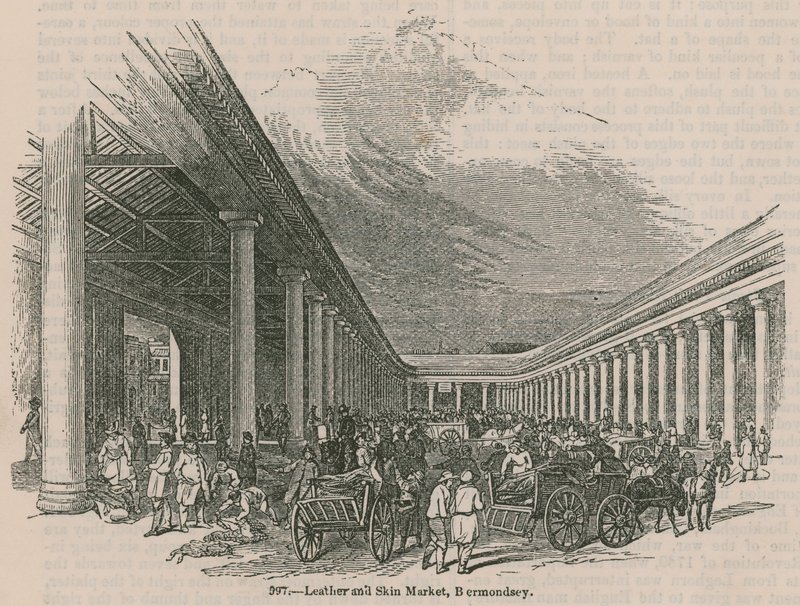 Marché du cuir et des peaux, Bermondsey, Londres - English School