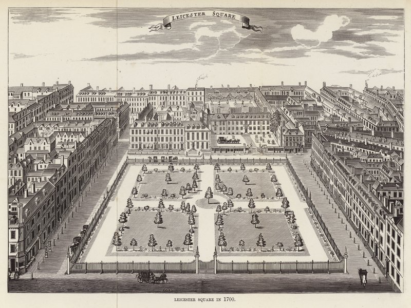 Leicester Square en 1700 - English School