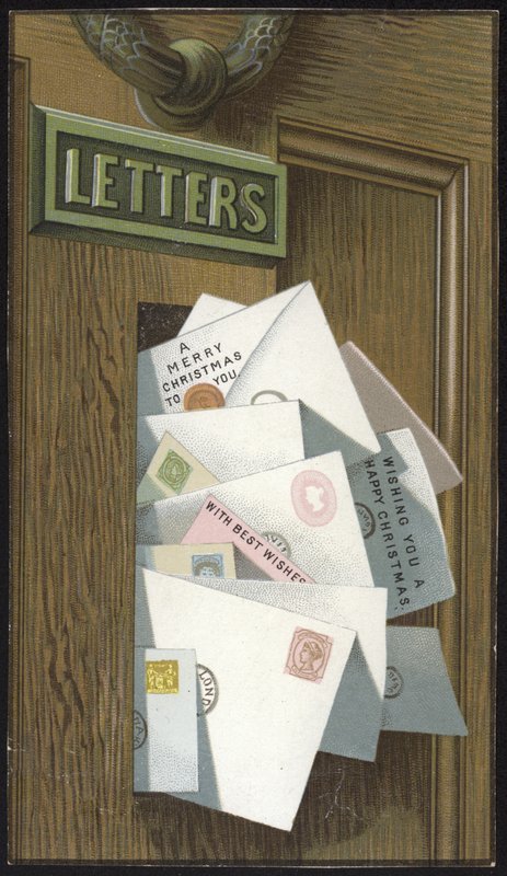 Boîte aux lettres pleine de cartes de Noël - English School