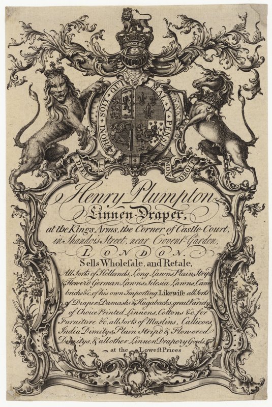 Drapier, carte de visite - English School