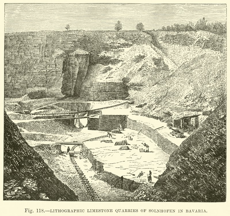 Carrières de calcaire lithographique de Solnhofen en Bavière - English School