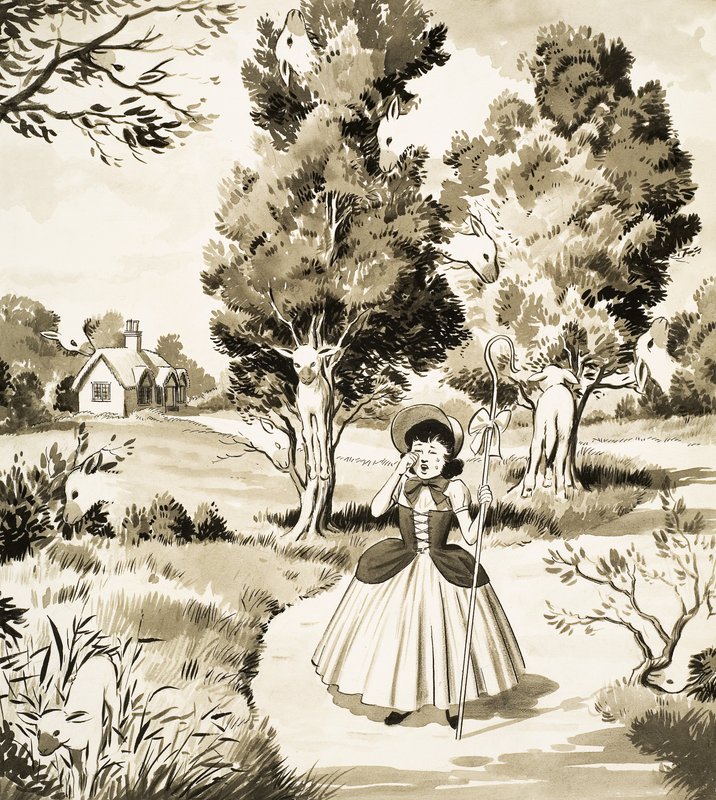 Page de puzzle de Little Bo Peep - English School