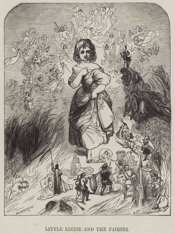 La petite Lizzie et les fées (gravure) - English School
