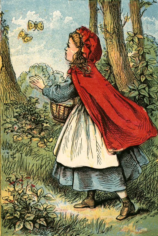 Le Petit Chaperon Rouge attrapant des papillons - English School