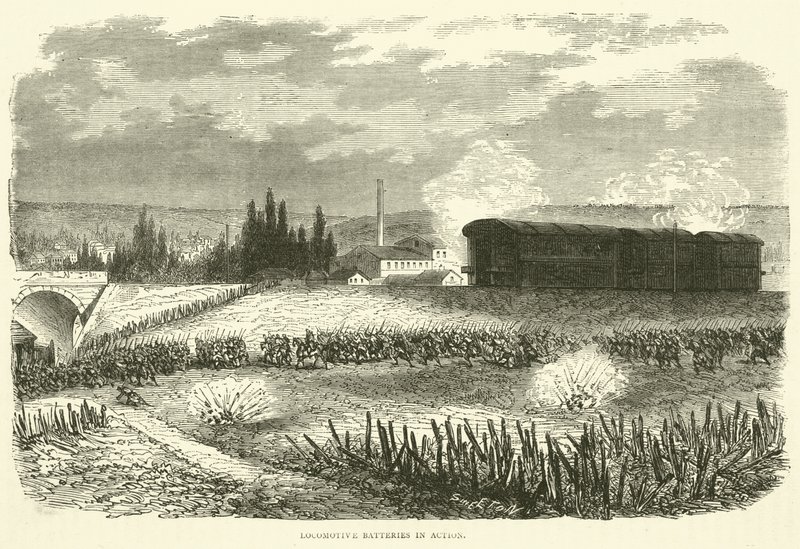Batteries de locomotives en action, novembre 1870 - English School