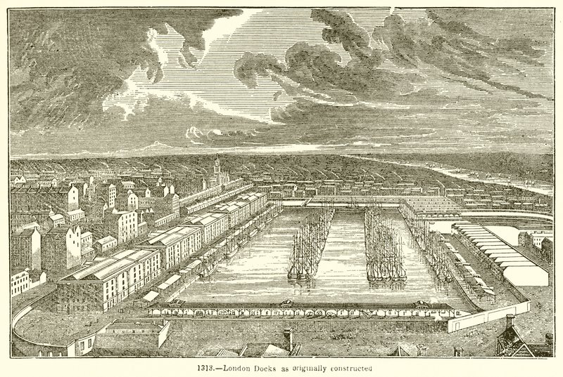 Docks de Londres tels qu