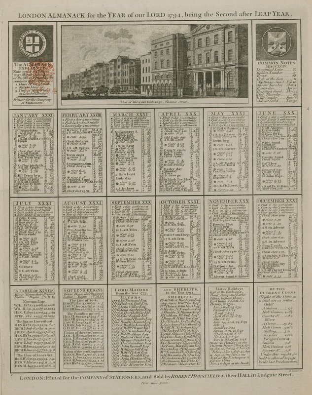 Almanach de Londres pour l
