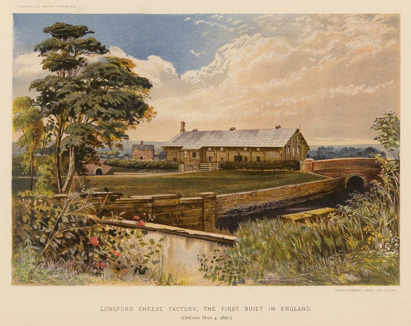 Usine de fromage de Longford, la première construite en Angleterre, ouverte le 4 mai 1870 - English School