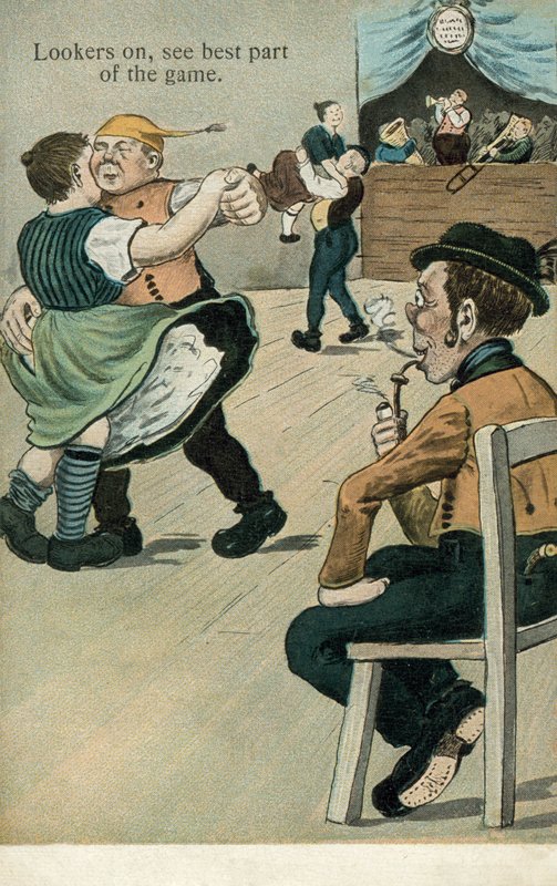 Les spectateurs voient la meilleure partie du jeu (lithographie couleur) - English School