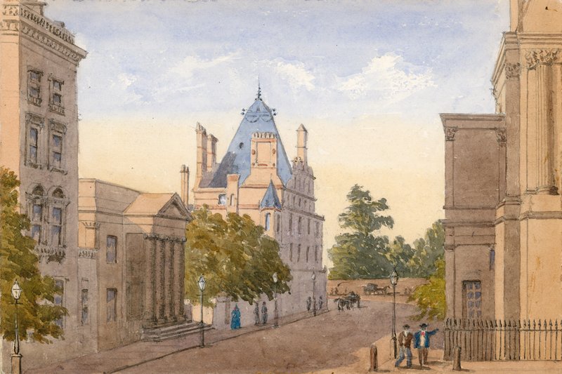 Nouvelle maison de Lord Grosvenor, coin de Halkin Street, Londres - English School