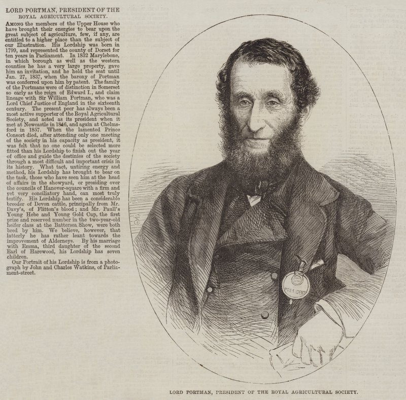 Lord Portman, Président de la Société Royale d