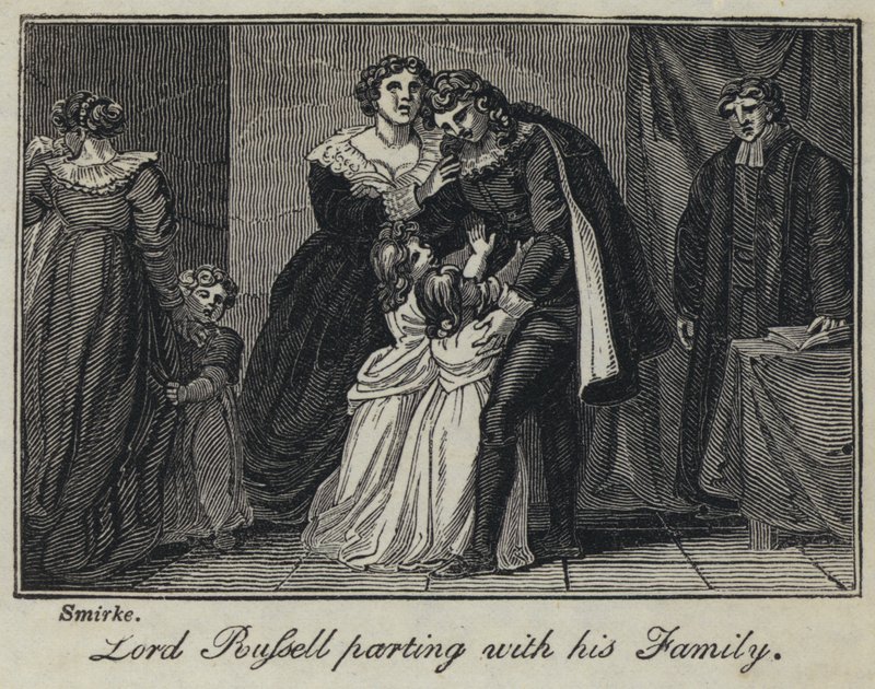 Lord Russell se séparant de sa famille - English School