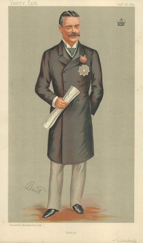 Lord Wenlock, Madras, 28 janvier 1893, caricature de Vanity Fair - English School