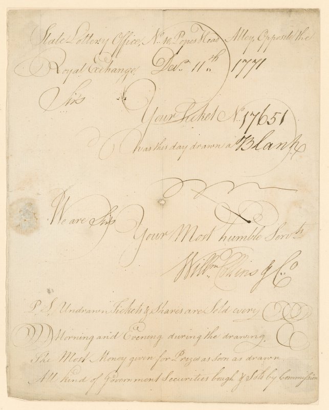 Billet de loterie - English School