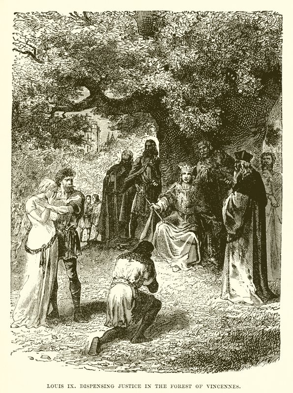 Louis IX rendant justice dans la forêt de Vincennes - English School