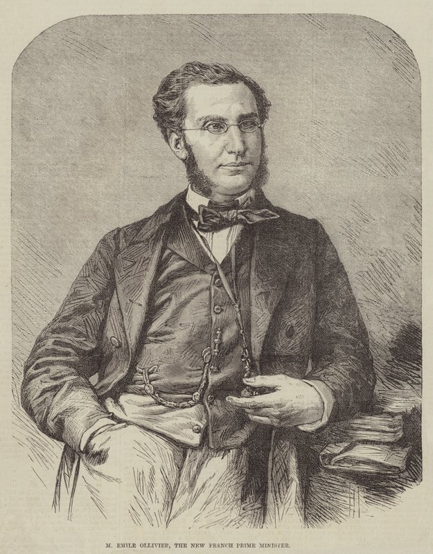 M Emile Ollivier, le nouveau Premier ministre français (gravure) - English School