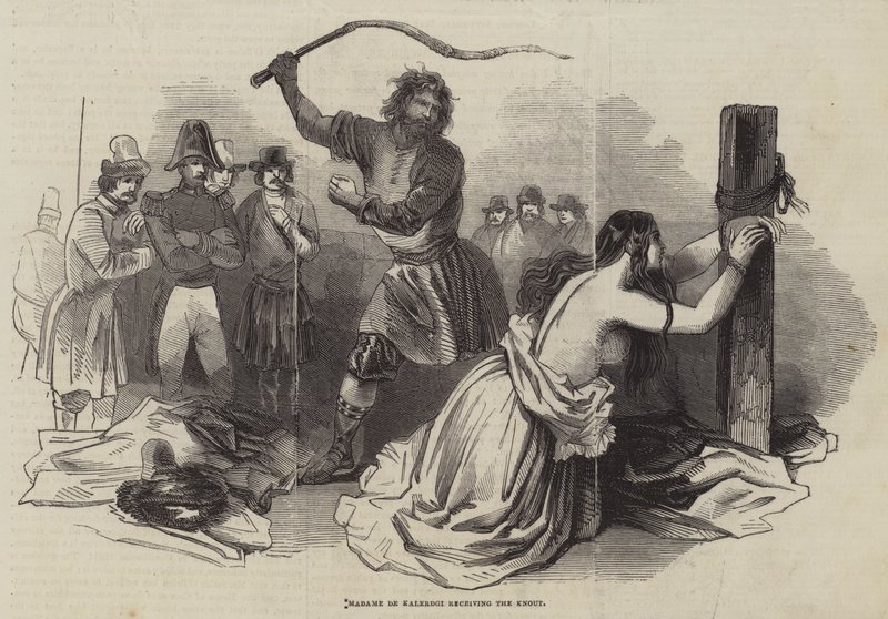 Madame de Kalerdgi recevant le Knout - English School