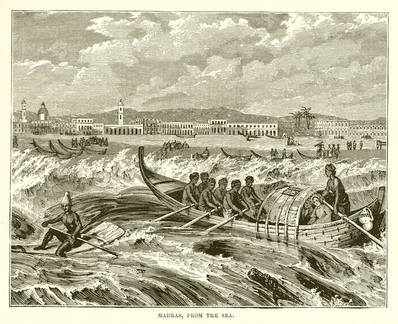 Madras, vue de la mer - English School