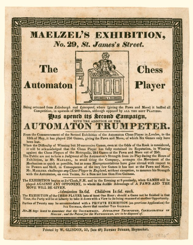 Exposition de Maelzel, 29 rue St James, le joueur d