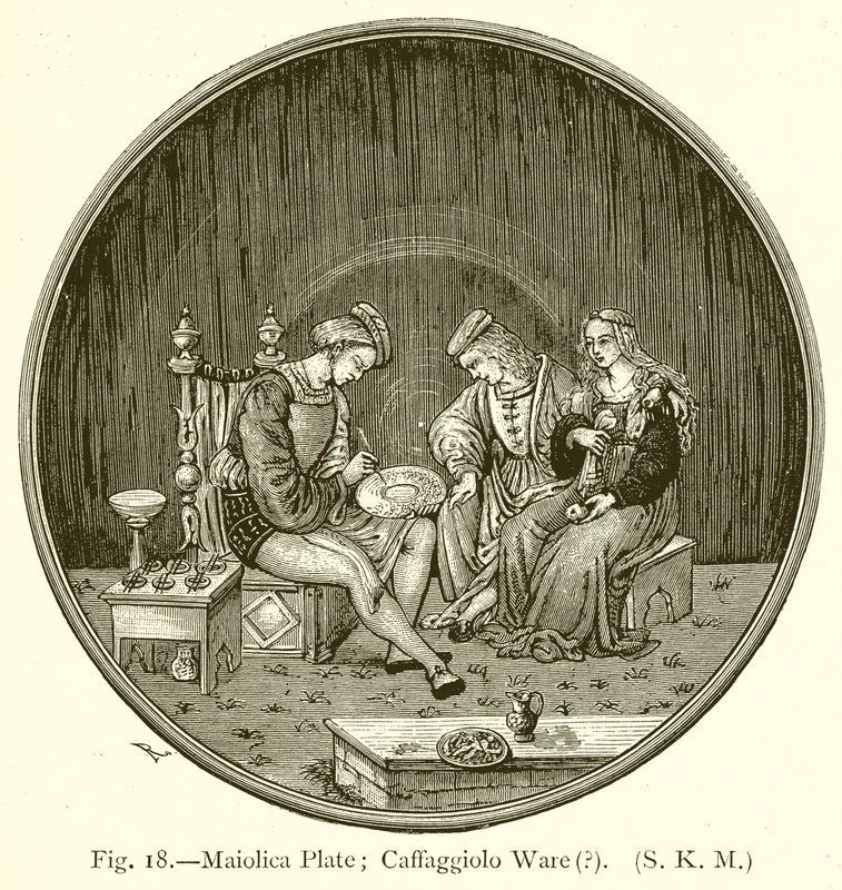 Assiette en maiolica; Céramique de Caffaggiolo - English School