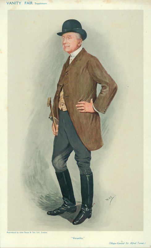 Major-Général Sir Alfred Turner, Versatilité, 8 juin 1910, caricature de Vanity Fair - English School