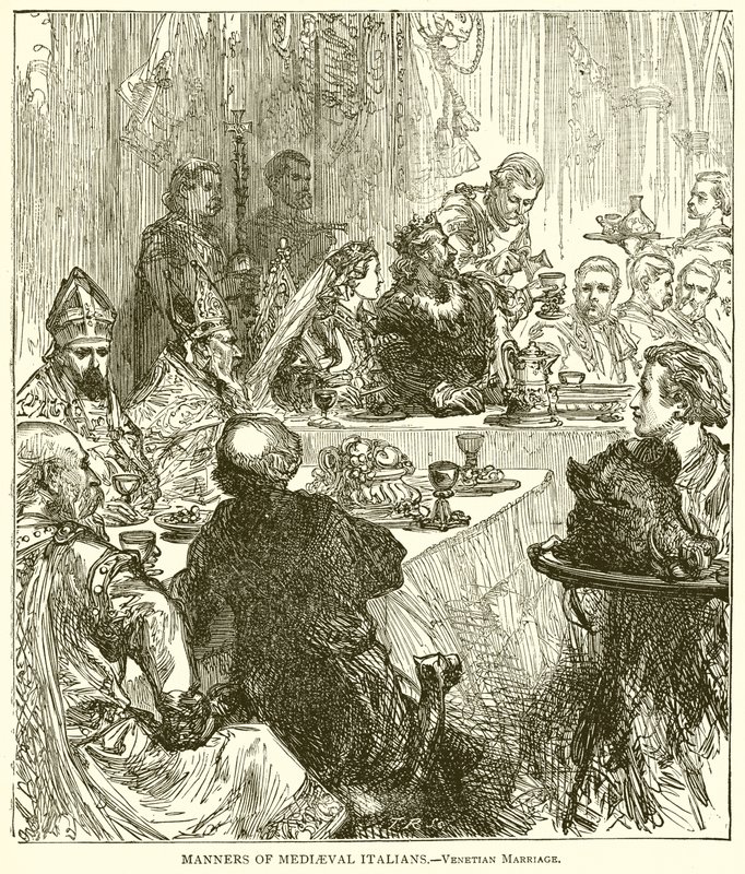 Mœurs des Italiens médiévaux.--Mariage vénitien - English School