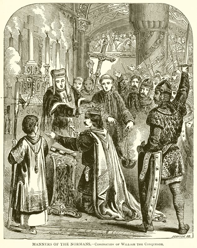 Mœurs des Normands.--Couronnement de Guillaume le Conquérant - English School