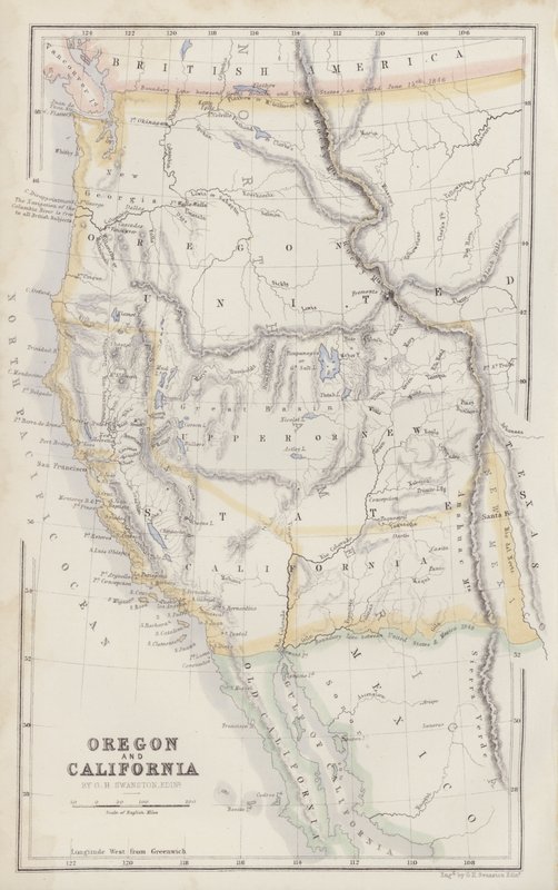 Carte : Oregon et Californie par G H Swanston, Édimbourg - English School
