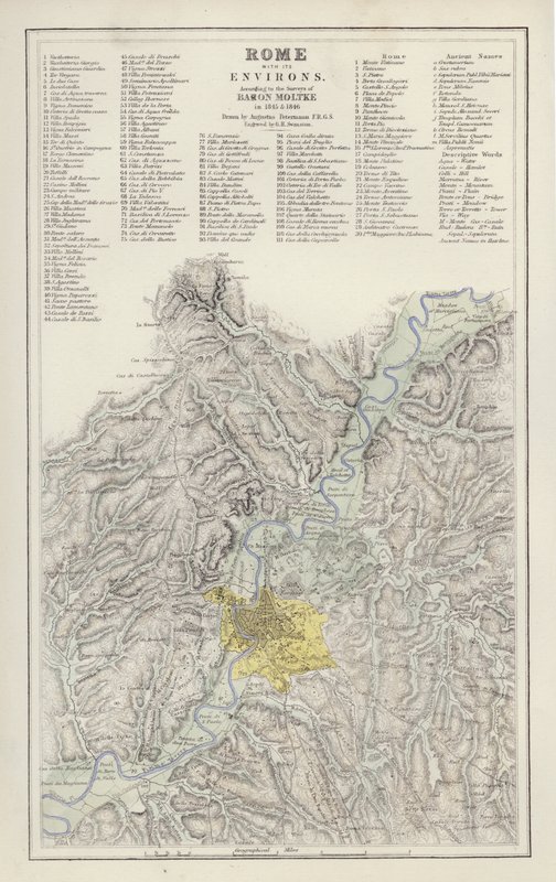 Carte : Rome et ses environs, selon l