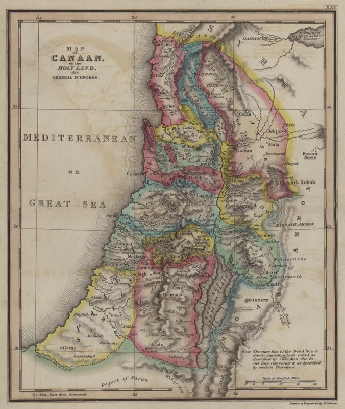 Carte de Canaan de la Terre Sainte à des fins générales - English School