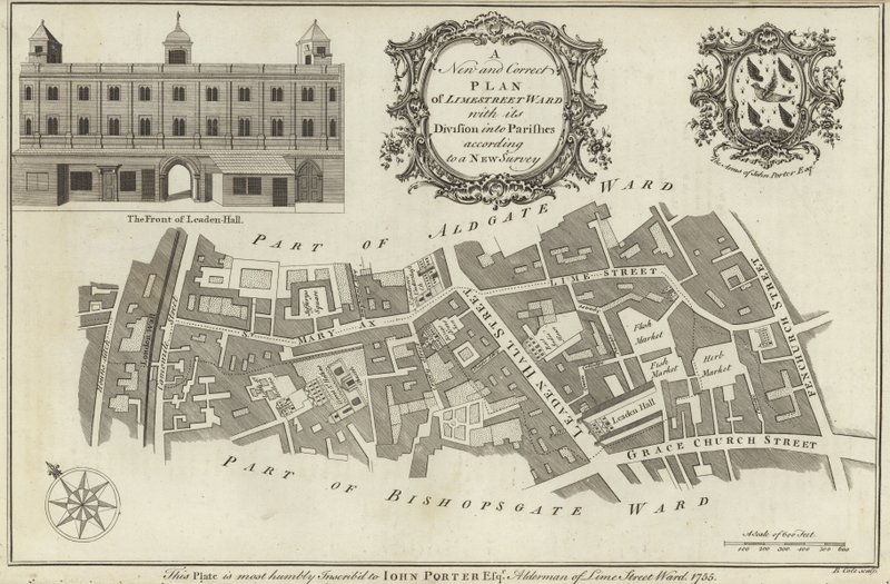 Carte du quartier de Lime Street, Londres - English School