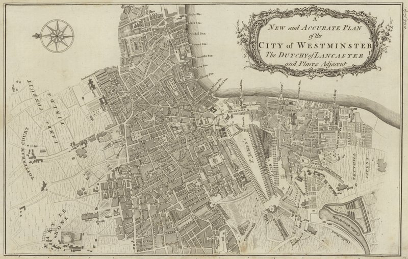 Carte de la ville de Westminster et du duché de Lancaster, Londres - English School