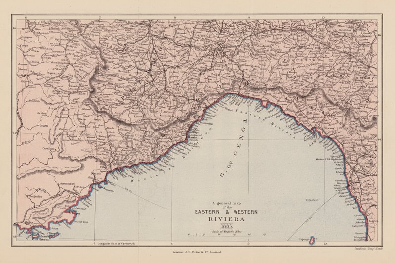 Carte de la Riviera orientale et occidentale - English School