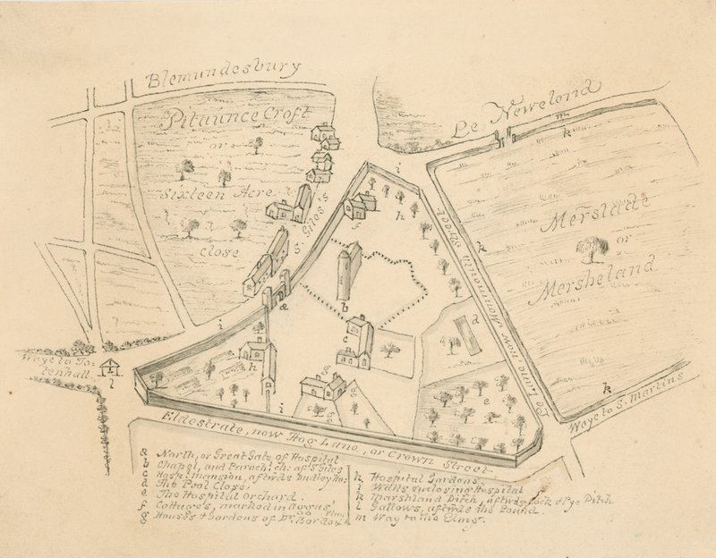Carte de la paroisse de St Giles in the Fields, Londres - English School